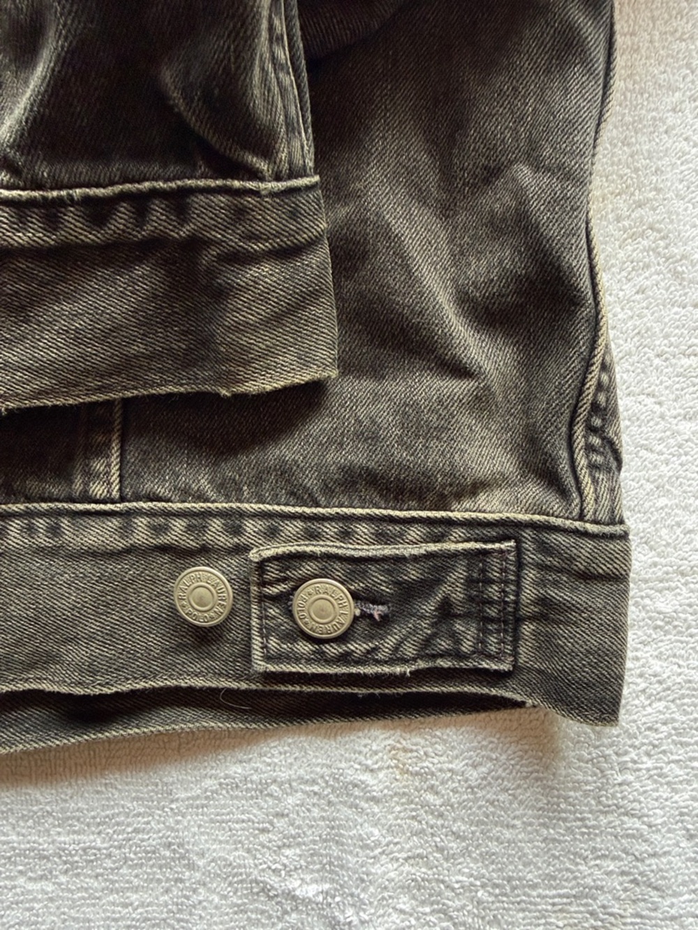 Polo Ralph Lauren RL Varsity Football Bulldog Denim Jacket L - Picture 5 of 16